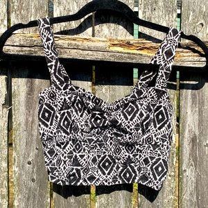 BOGO Free Bustier Top Mudd Size M Medium Black & White Tribal Print